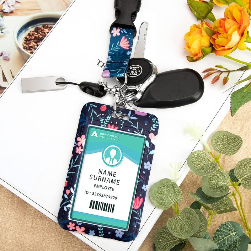 Hinsly ID Badge Holder with Lanyard, Retractable Badge Holders Reels with Lanyards Adjustable, for Women Kids Teacher Nurses Doctor Student - Image 3